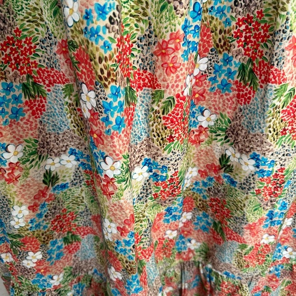 Pink and Green Long Sleeve Gown with Mock Neck - Picture 9 of 16